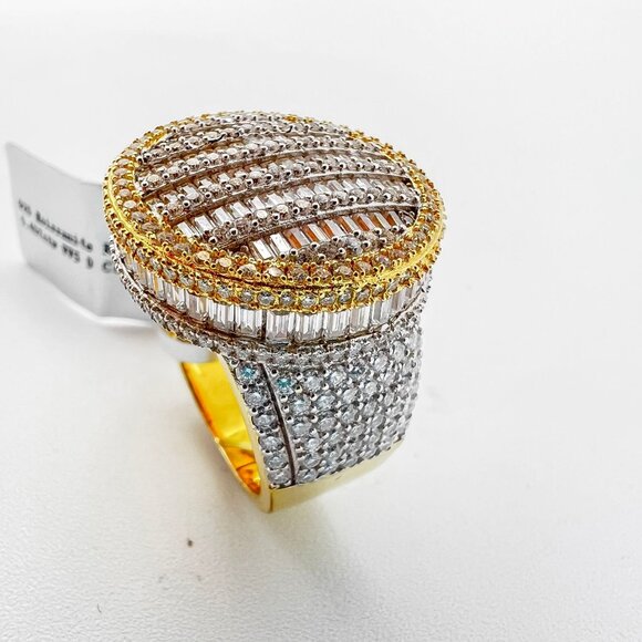 925 Sterling Sliver Moissanite Circle Elevated Ring, 5.457ctw VVS Stones with Ba - Picture 5 of 9